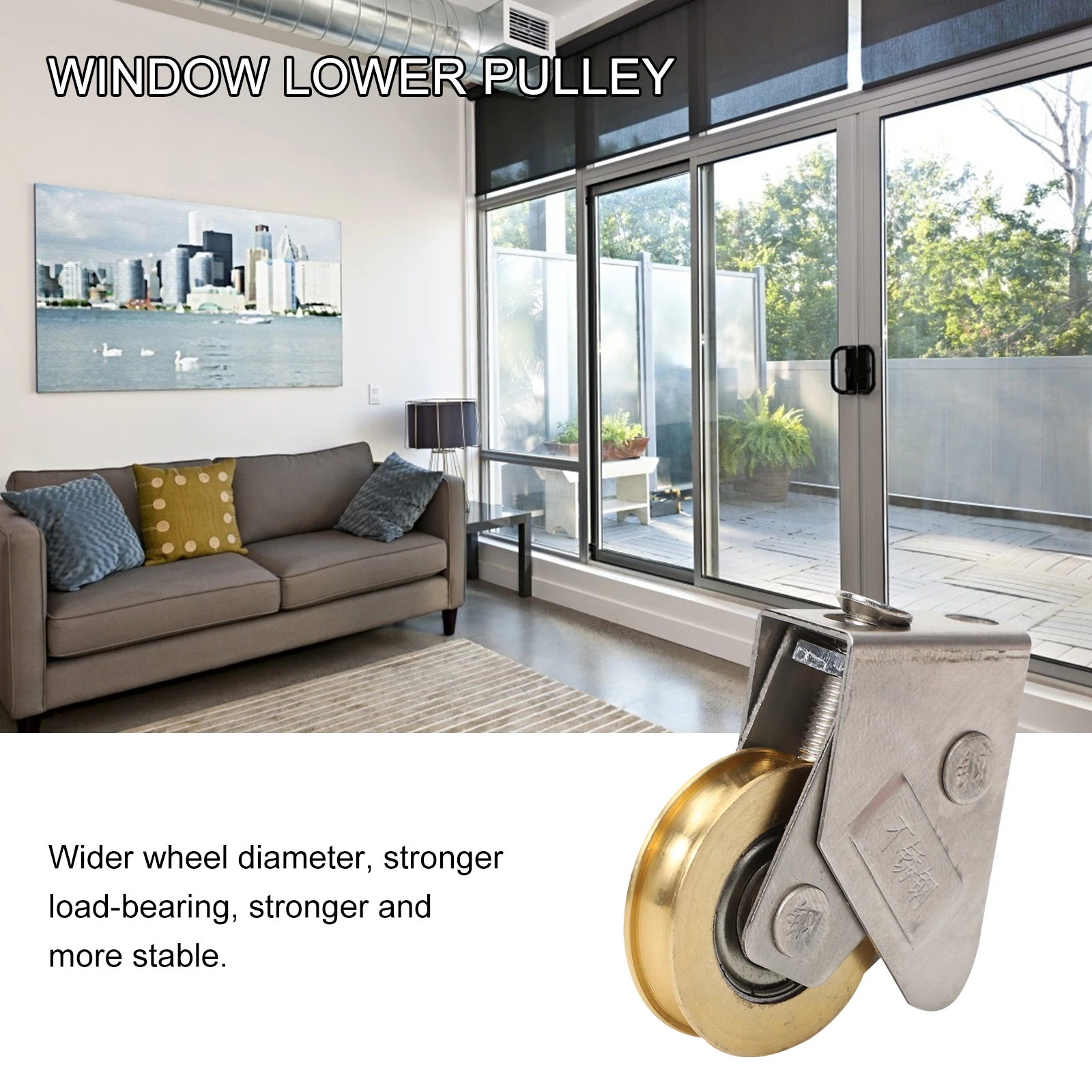 

2 Pcs Sliding Door Roller Assembly Wide Wheel Diameter Strong Load Bearing Capacity Window Pulley Bearings Hardware