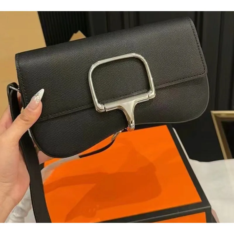 Single Shoulder Bag New Genuine Leather Crossbody Versatile Saddle Handbags for Women Casual High-quality Messenger Y2k Luxury