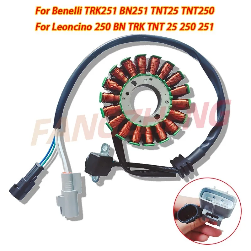 

Motorcycle Lgnition Magneto Coil For Benelli TRK251 BN251 TNT25 TNT250 Leoncino 250 BN TRK TNT 25 250 251 Stator Generator