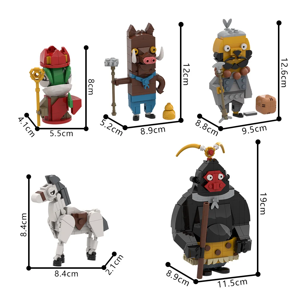 ตัวต่อมอนสเตอร์น้อยจากภูเขาหลางหลาง ชุดตัวต่อหมูปีศาจ กบปีศาจ ของเล่นประกอบเองสำหรับเด็ก เป็นของขวัญ