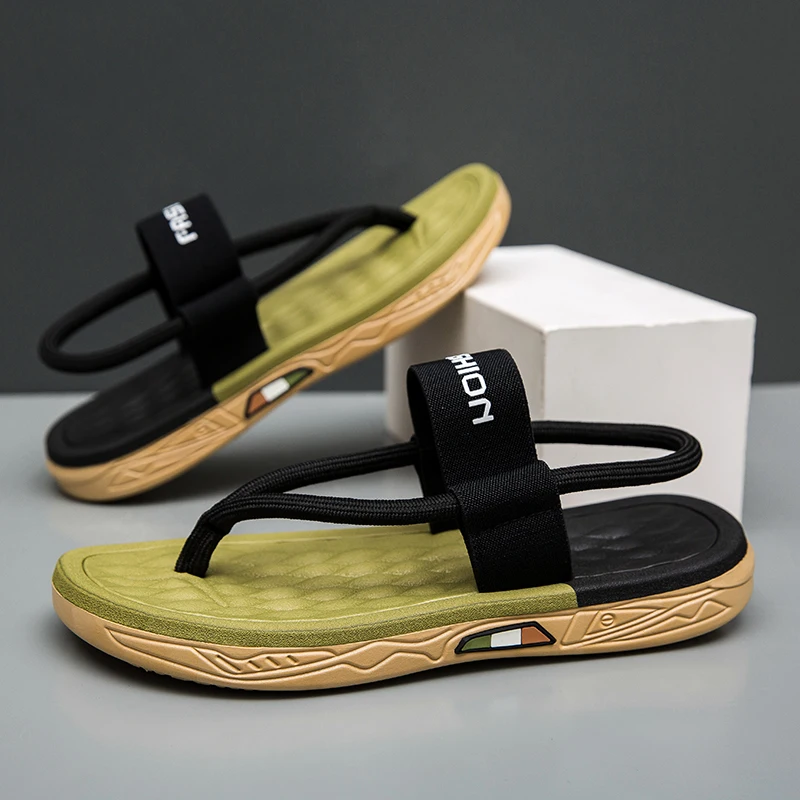 

2026 Men Summer Sandals Men Casual Flat Sandals Outdoor Beach Water Shoes Fashion House Flats Non-slip Ankle Wrap shoes
