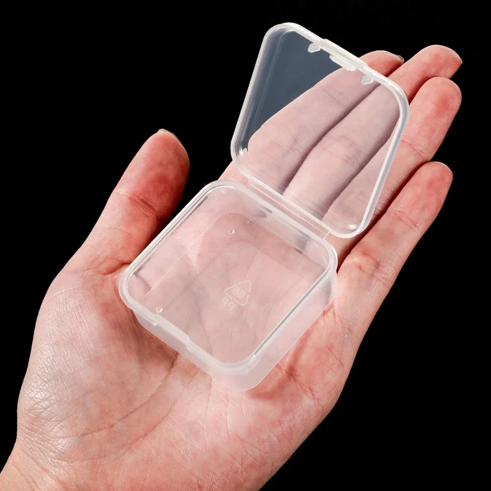 60/6PCS Mini Plastic Storage Box Transparent Jewelry Storage Box Container Portable Earring Ring Earplugs Packaging Storage Case