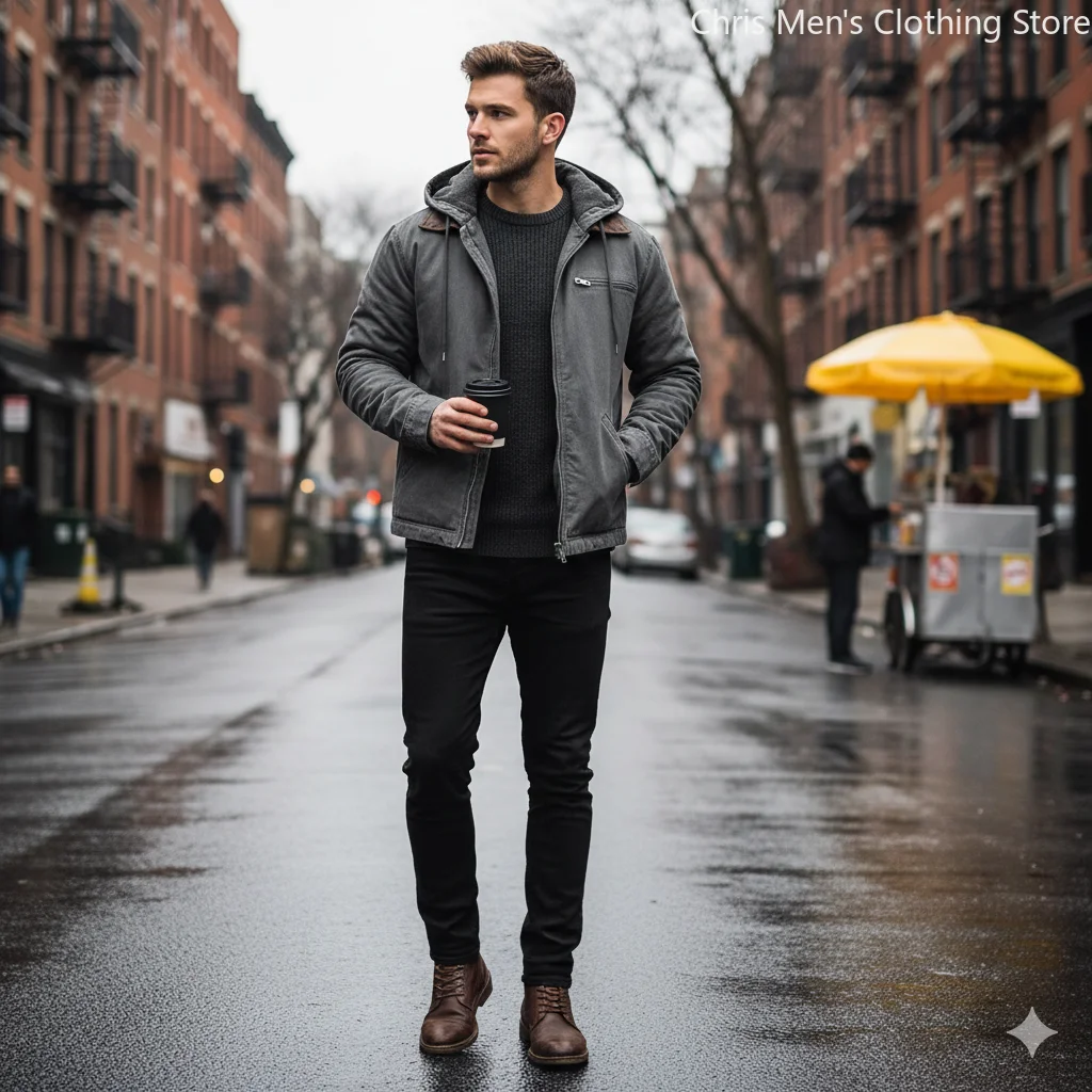 

S - 5XL Большой размер Осень-Зима Новый стиль Мужское пальто с капюшоном на пуховой подкладке - Повседневная теплая куртка - Уличное ветрозащитное рабочее пальто