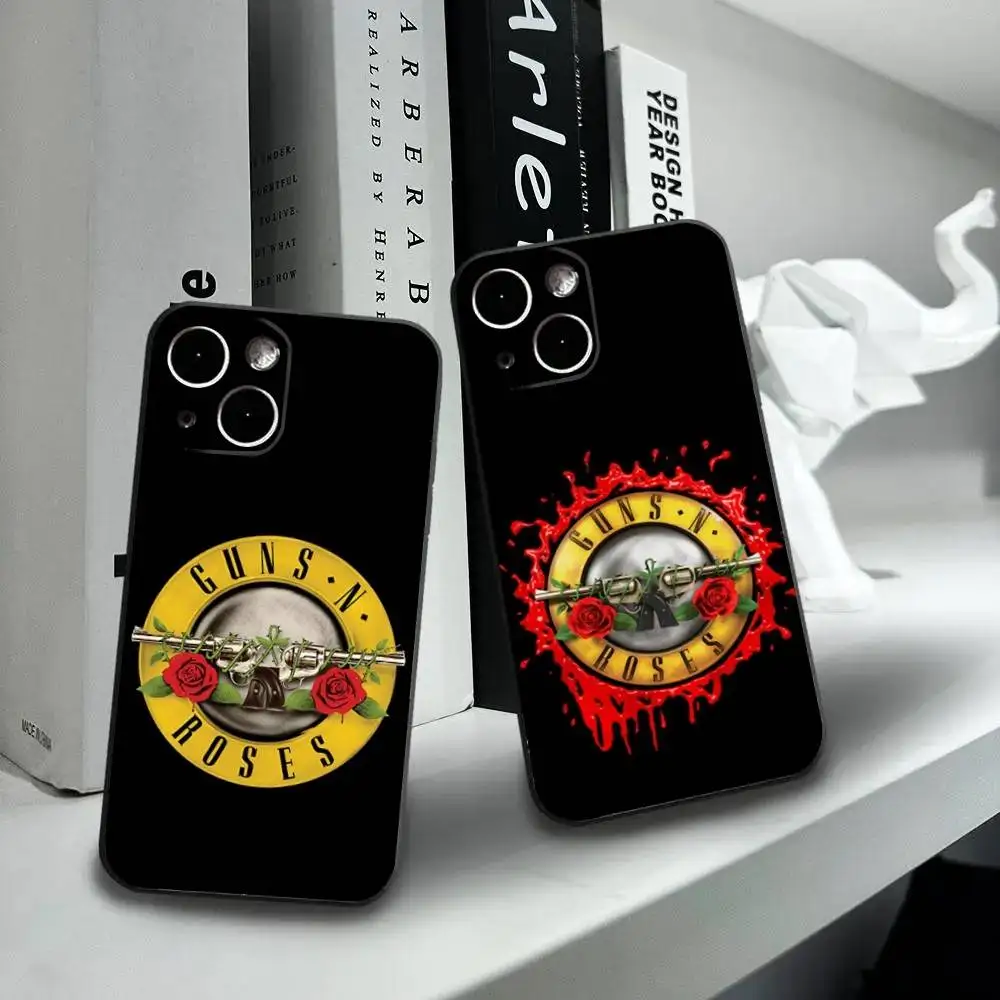 

G-Guns n roses Good Time Phone Case For iPhone16,15,14,13,12 Mini 11 Pro XR,X,XS,MAX 7,8 Plus Silicone Cover Soft Black