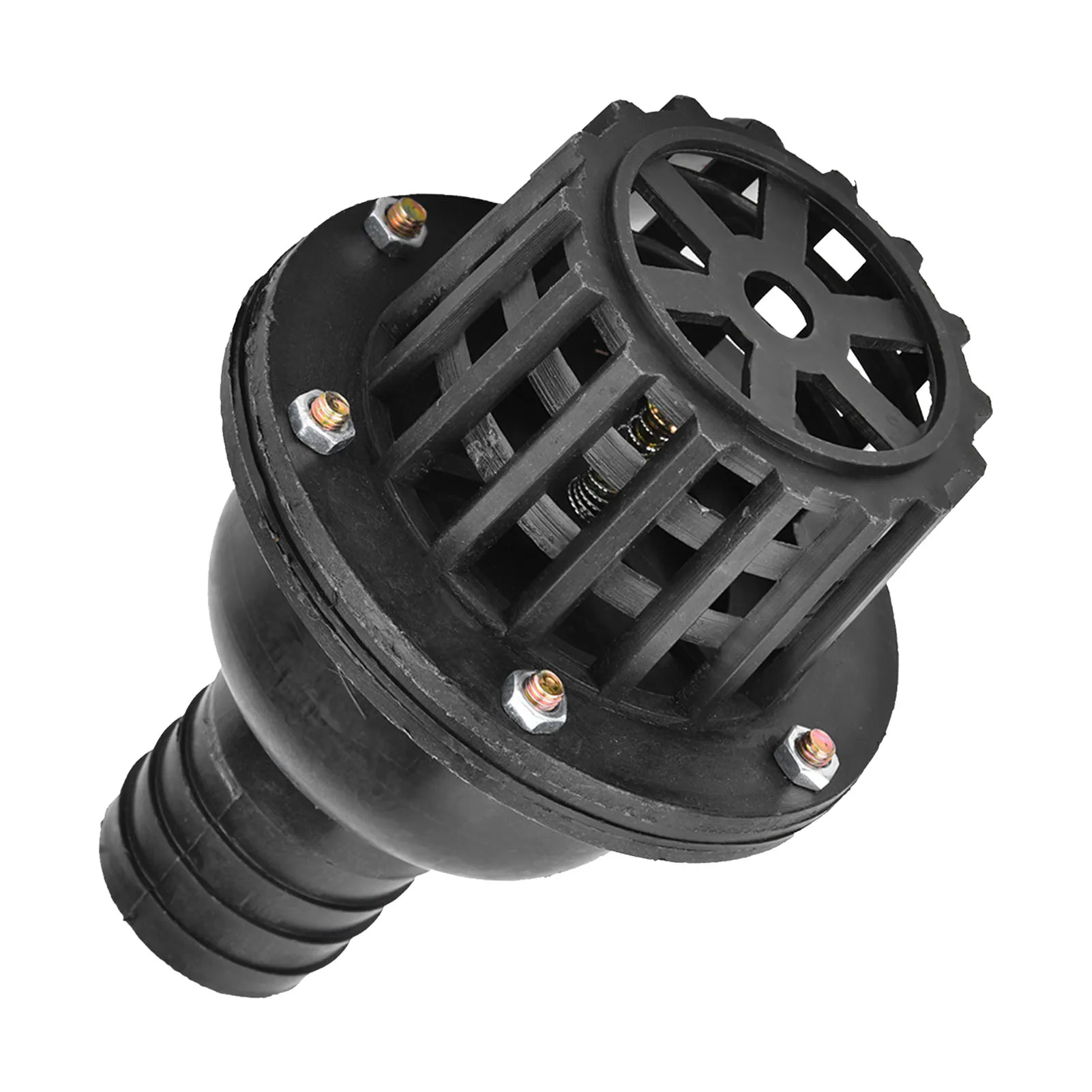 Water Pump Foot Valve Black PVC Low Pressure Flat Check ValveCFor Fluid Machine 5 Sizes To Choose From