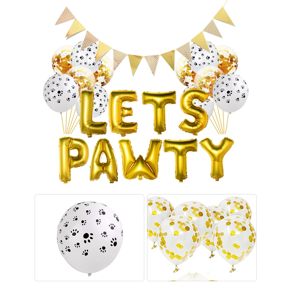 

1pc 12 Inch Pet Party Balloons Sequins Aluminum Foil Printed Decoration Balloon Set For Birthday Festival Baby Shower Outer