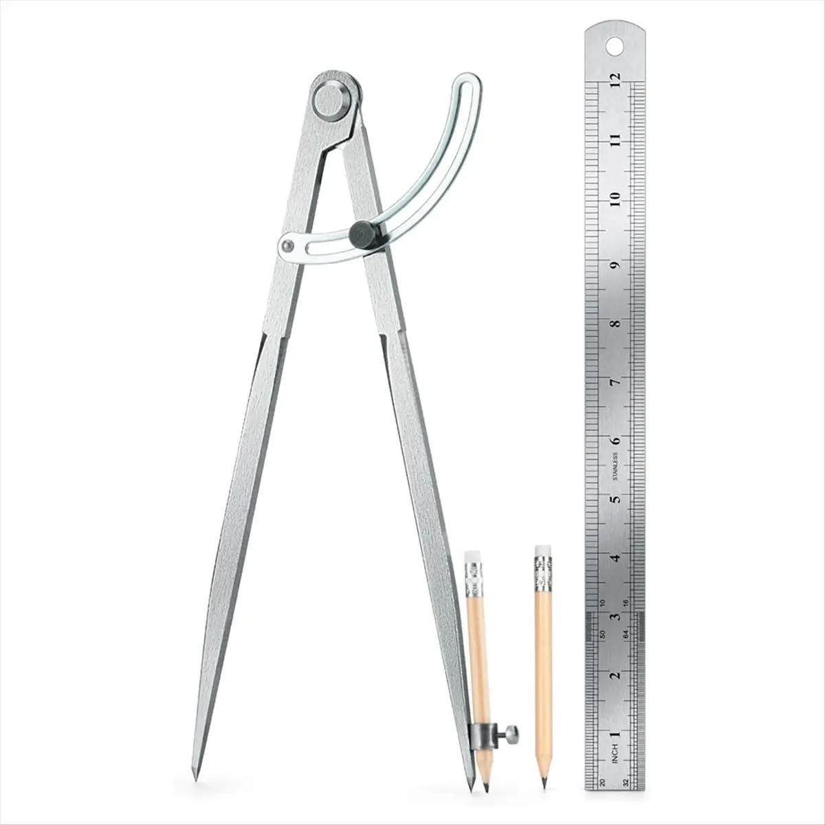 AA77 NEW  Woodworking Compass Geometry Tool - Professional Locking Drafting Compass with Pencil Holder 300mm