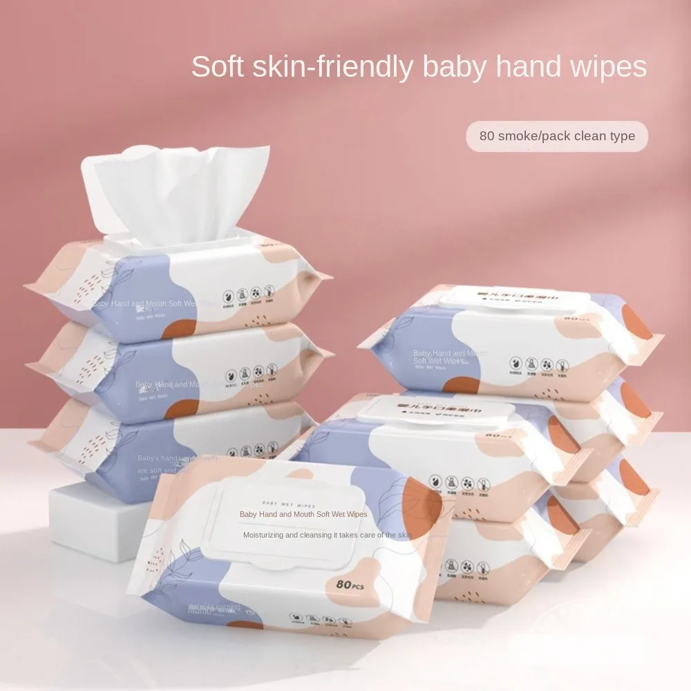 80 toallitas húmedas multiusos por bolsa, textura suave, tamaño grande, toallitas de papel para limpieza delicada de manos, toallitas de limpieza para niños
