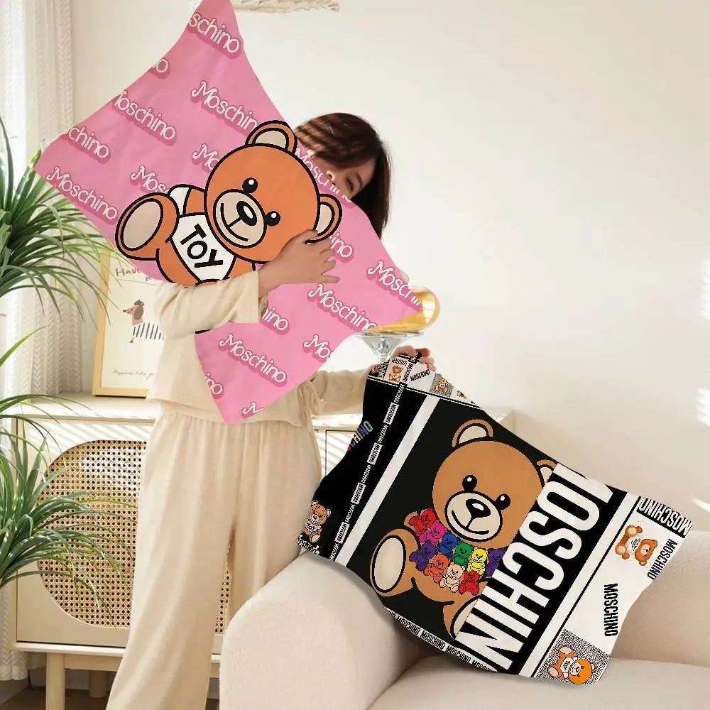Toalha de Almofada Moschino Urso de Desenho Animado em Poliéster Antiderrapante Estilo Cartoon Respirável Lavável para Uso Doméstico