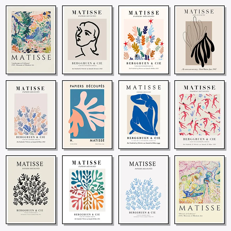 Vintage Henri Matisse famoso pintor obra de arte colección carteles e impresiones lienzo pintura pared arte imagen decoración para sala de estar