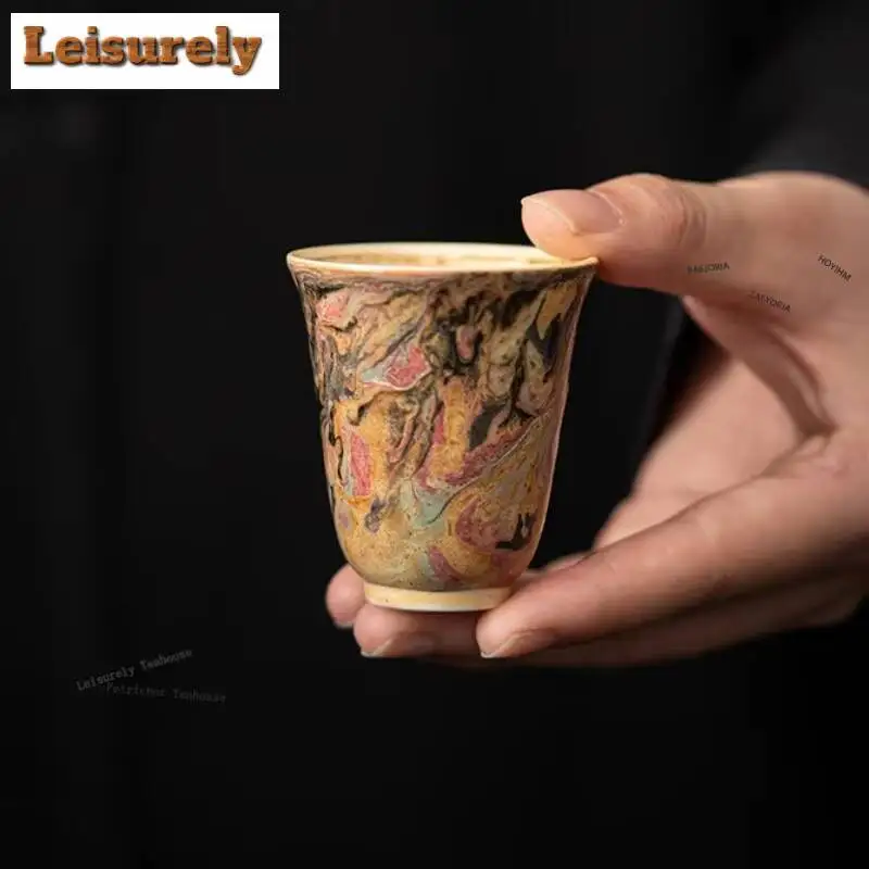 Oil Painting Dunhuang Teacup Handmade Tea Bowl Single Cups Tea-tasting Fragrance Cup Jianzhan Master Cups Chinese Tea Set Craft
