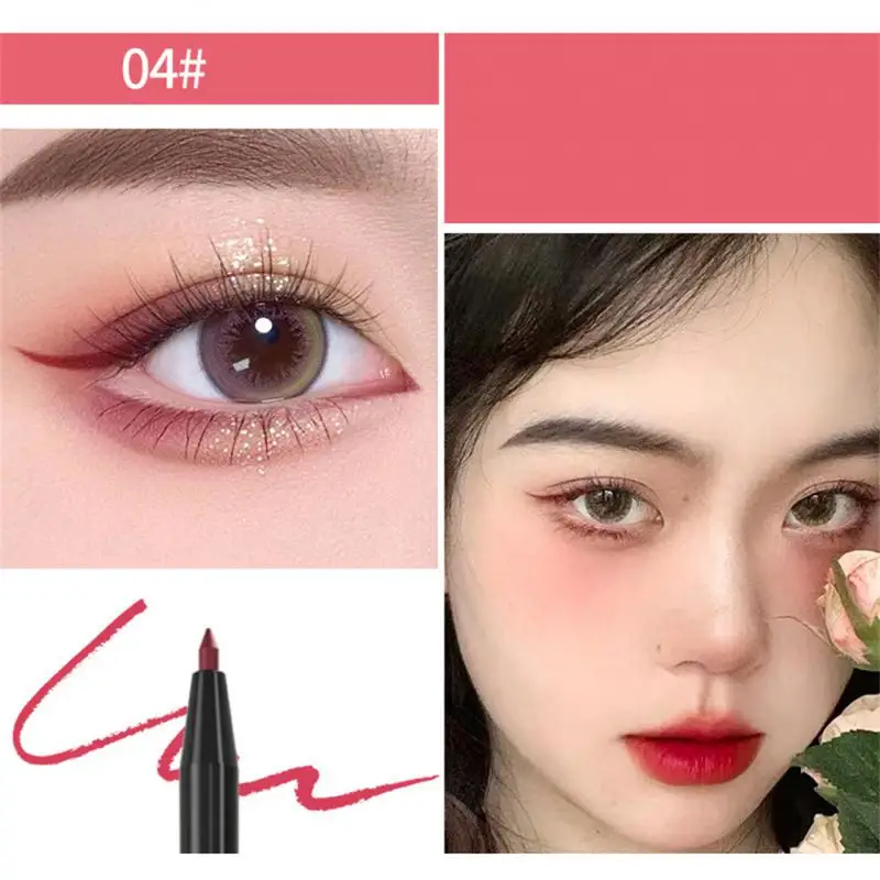 Eyeliner Pen Lasts Round Refill Design Cream Coagulation Texture Super Bright Eyeliner Gel Pen Waterproof Liquid Eyeliner