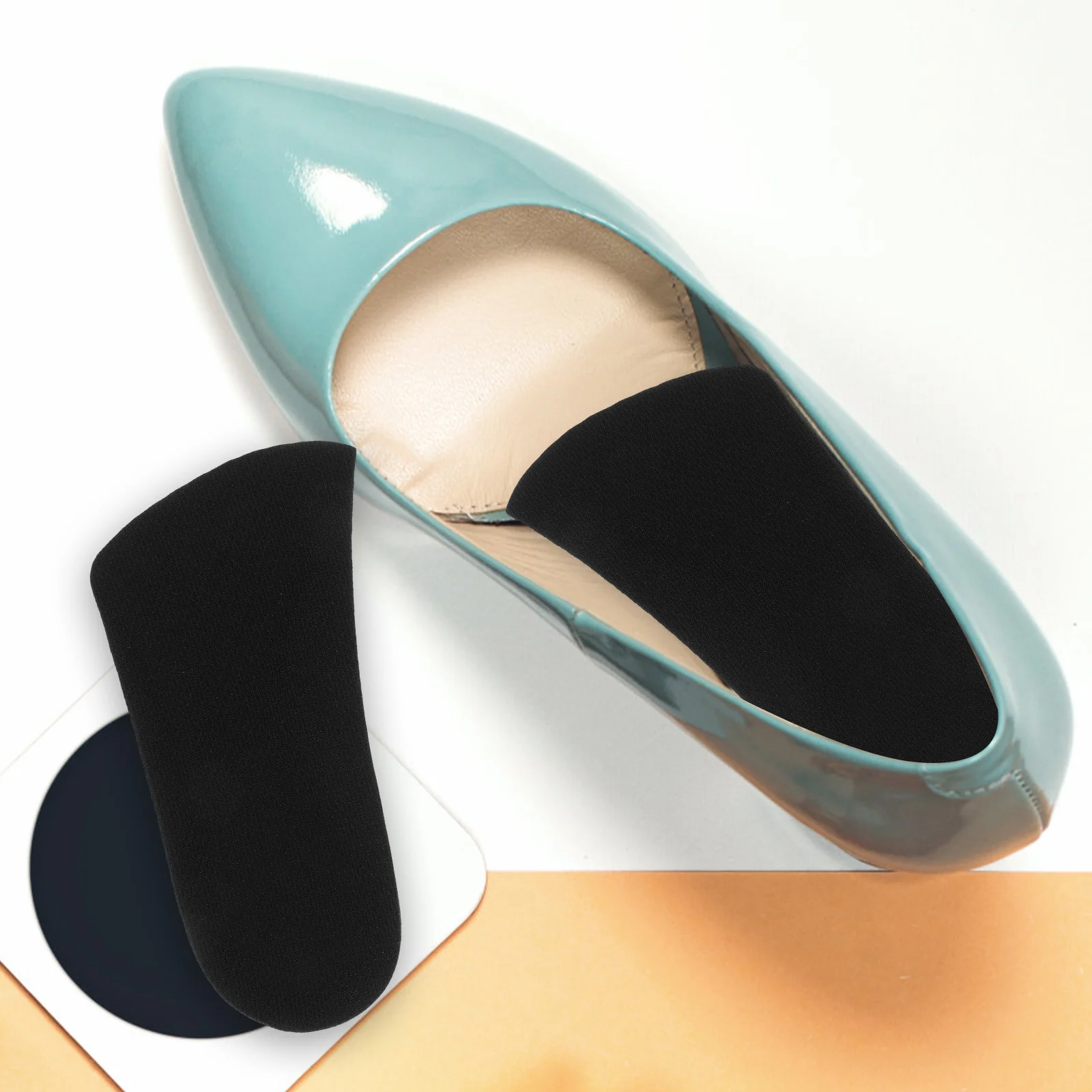 1 Pair 1.5Cm Height Increase Insoles Invisible Shoe Lifts Premium Pu Half Insole For Sneakers Boots Non-Slip Shockproof Heel