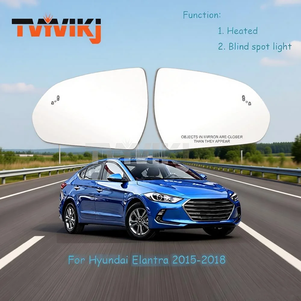 

1 pair Side Rearview Mirror Glass Lens For HYUNDAI ELANTRA 2015-2018 Heated with Blind spot light Distance Assist Car Mirrors