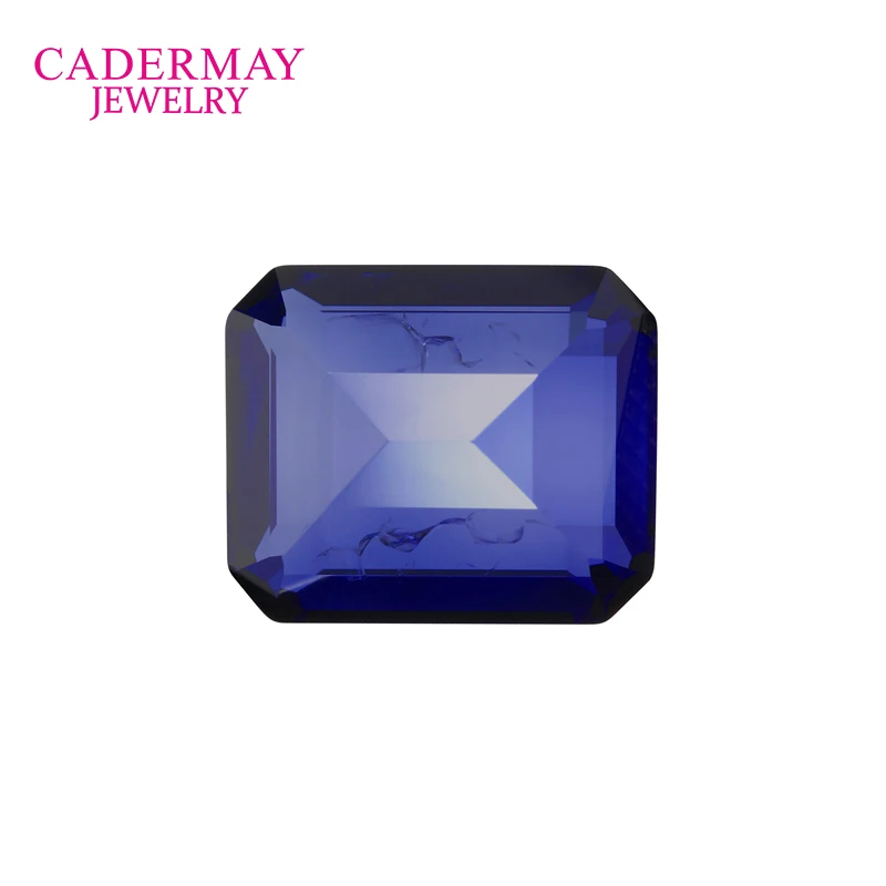 Inclusions Lab Grown Sapphire 2x4mm-15x20mm Emerald Cut Cornflower Blue Synthetic Sapphire Loose Gemstone for Diy Jewelry Design