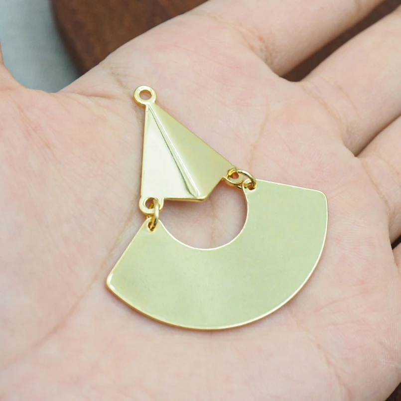 

2Pcs Copper Pendant Gold Color Approx 41.3x46mm Jewelry Special Gift For Women