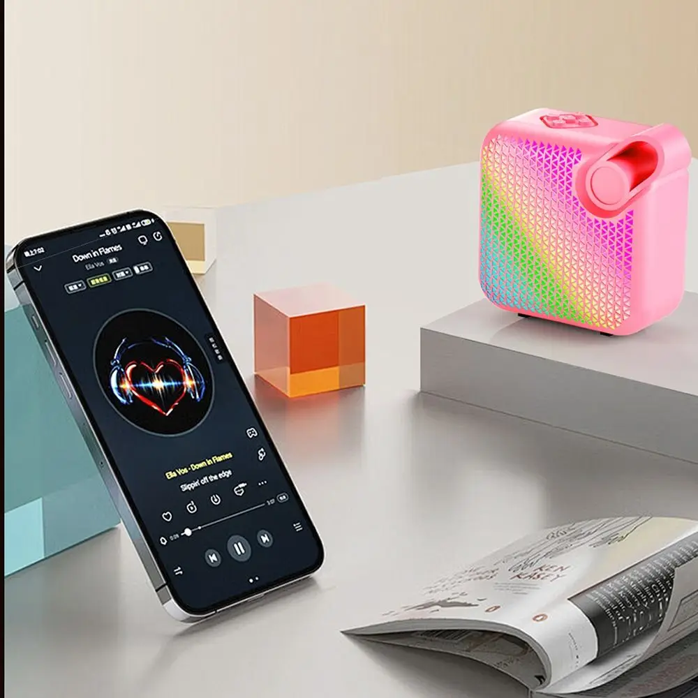 

Mini Portable Bluetooth Speaker with Atmosphere Lamp Stereo Sound Subwoofer Wireless Sound Box High Sound Quality Super Bass