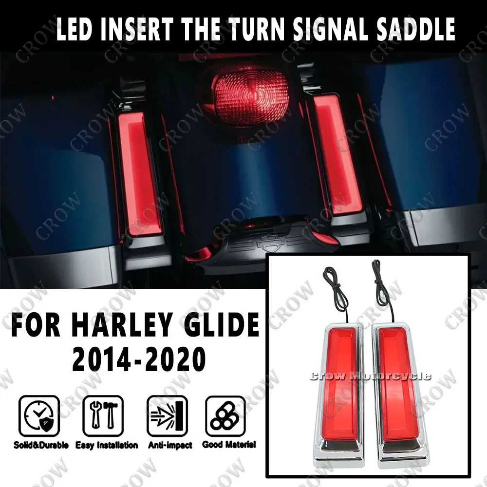 

New Motorcycle Accessories Brake Lights Running Lights ABS Plastic LED Insertion Lights For Harley Glide 2014-2020