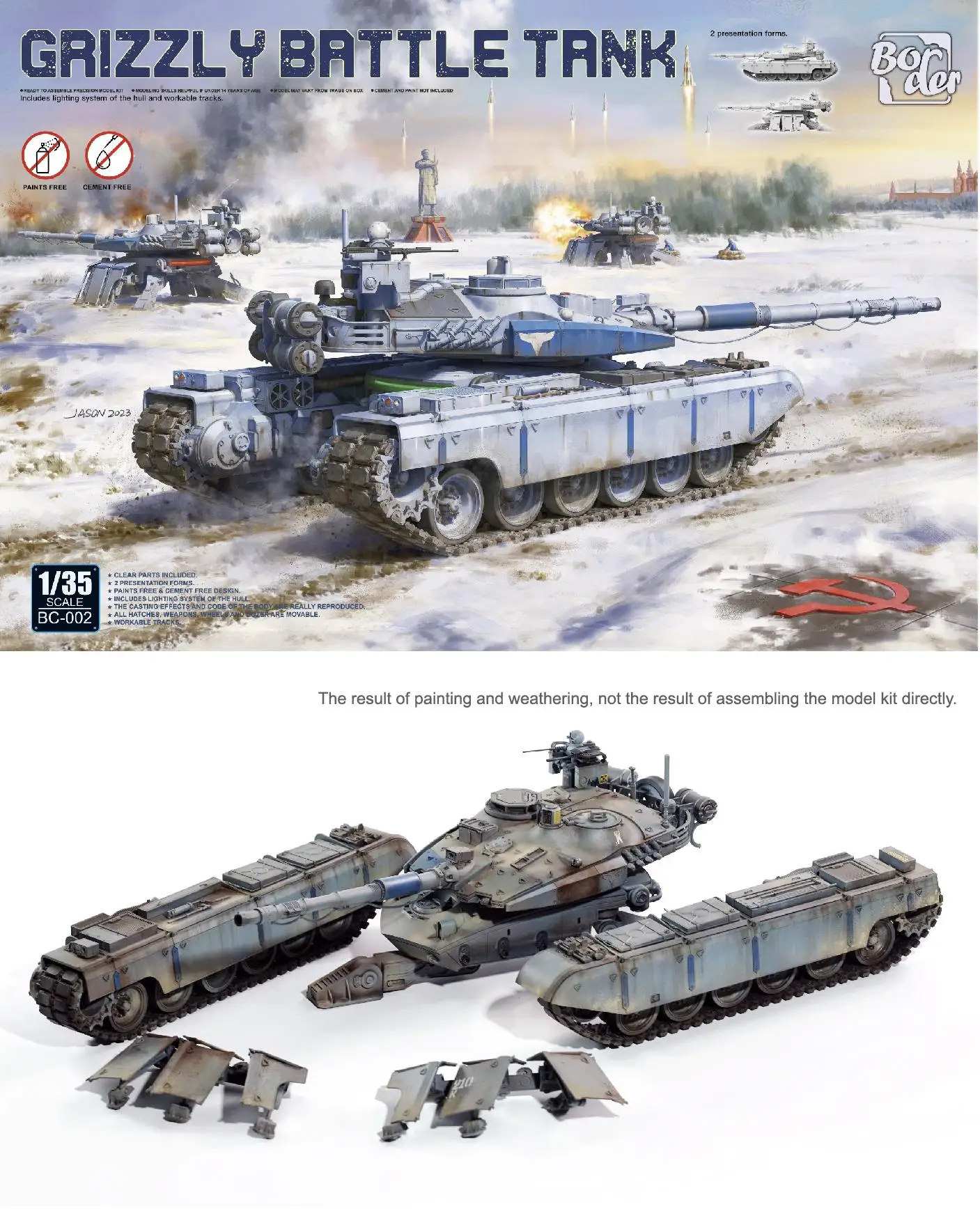 Variable Multi-Form Grizzly Battle Tank 1/35 BORDER BC-002 Sci-Fi Armored Tank Unbuilt Plastic Model for Diorama Layout