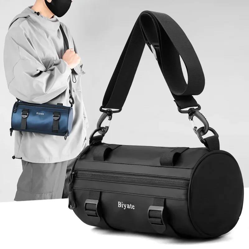 Autumn Fashion Nylon Male Shoulder Bag Large Capacity Cylinder Composite Men Crossbody Bags Waterproof Messenger bag 슬링백 bolsos