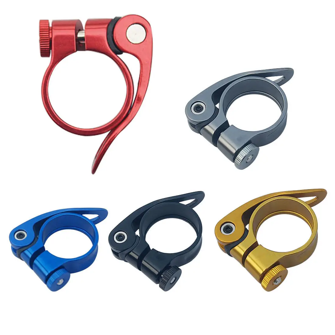 

Bicycle Seatposts Clamps Quick Release Lock Multi-color Aluminum Alloy Saddle Clamp Road Bike Seat Rod Lock Riding Accessories