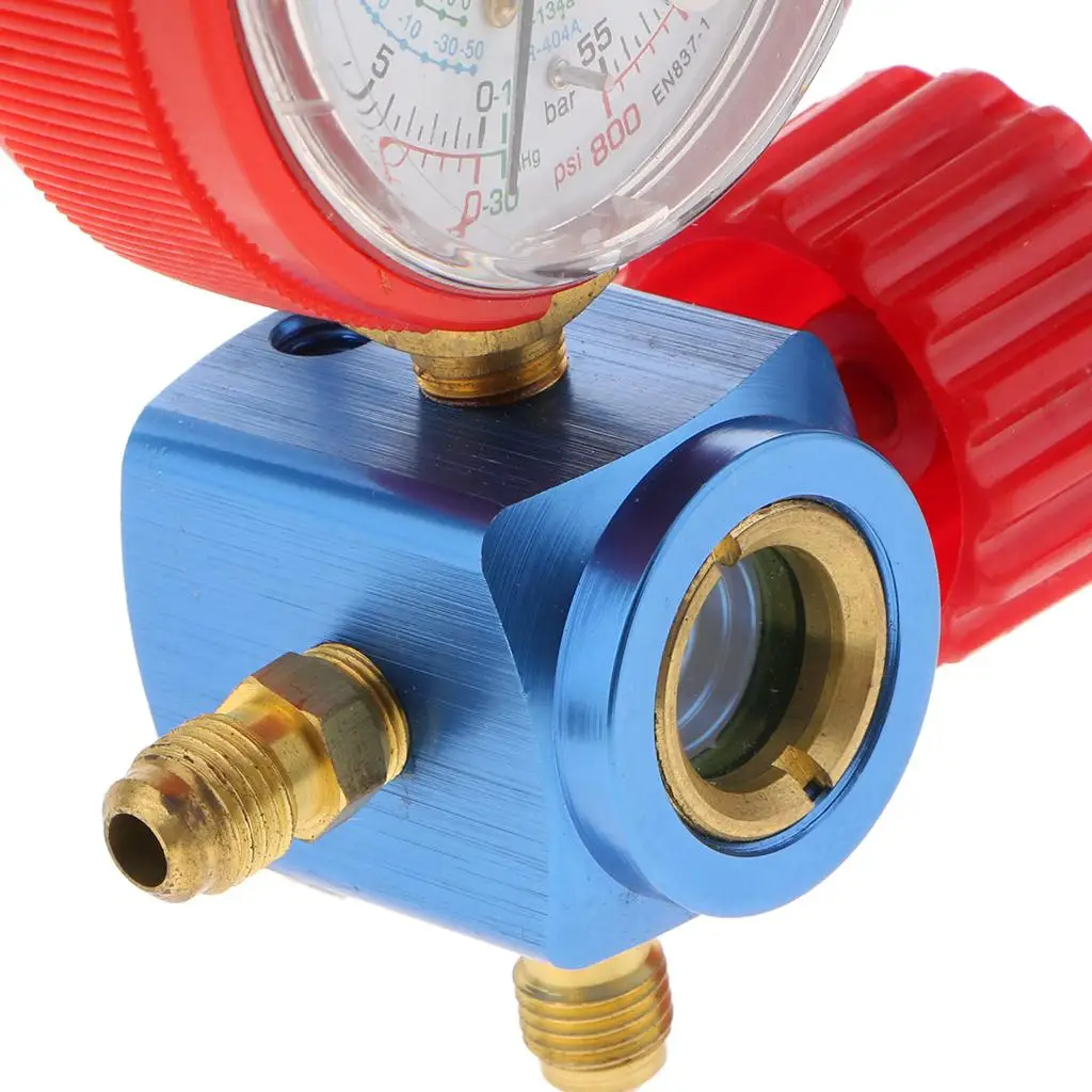Automotive Fluorine Valve High Pressure Meter for Refrigerator Air Conditioner Cool Box Refrigerant Filling