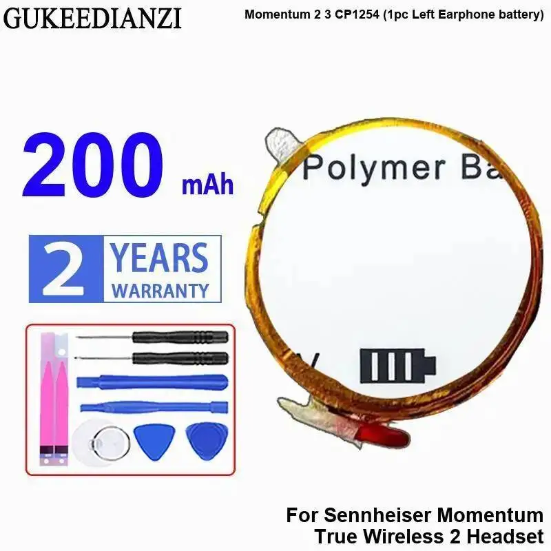 

Аккумулятор для наушников 200 мАч для гарнитуры Sennheiser Momentum True Wireless 2, 3 CP1254, 1 шт., левый