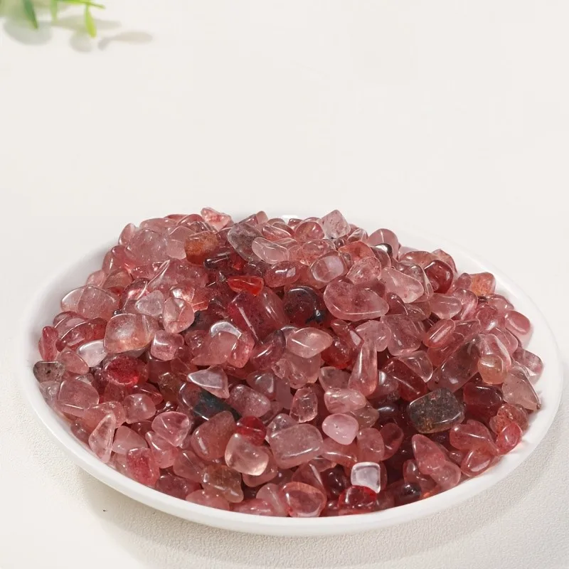 3-12 مللي متر رقائق كريستال كوارتز الفراولة ، رقاقة كوارتز الفراولة الطبيعية حجر الحصى الصخري كريستال ، أحجار كريستال حمراء مطحونة #4