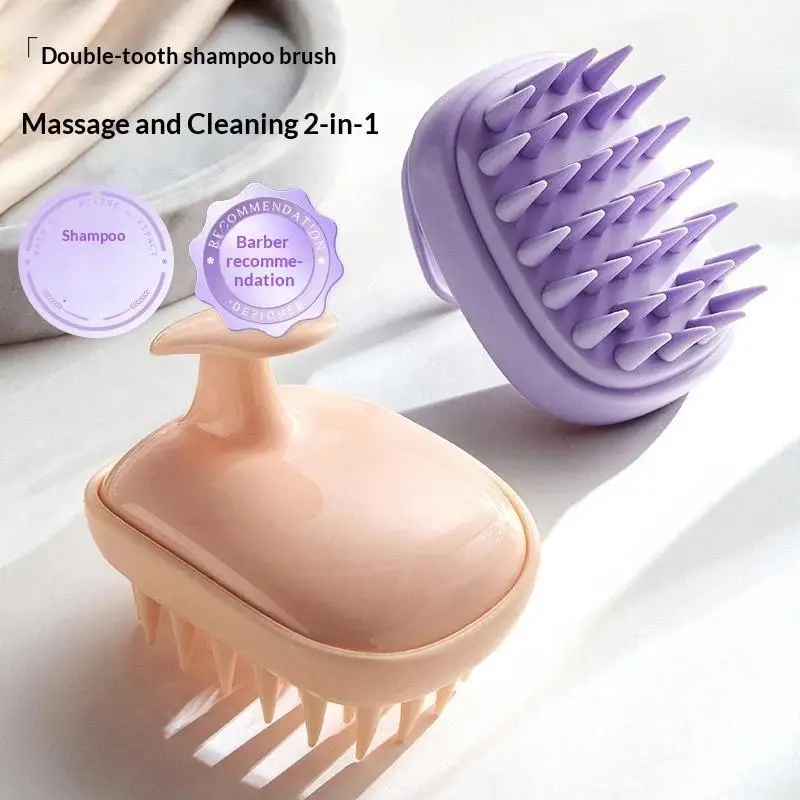 ABS Shampoo Scalp Brush Soft Double Bristles Deep Clean Scalp Massager Relax Hair Washing Daily Care Tool