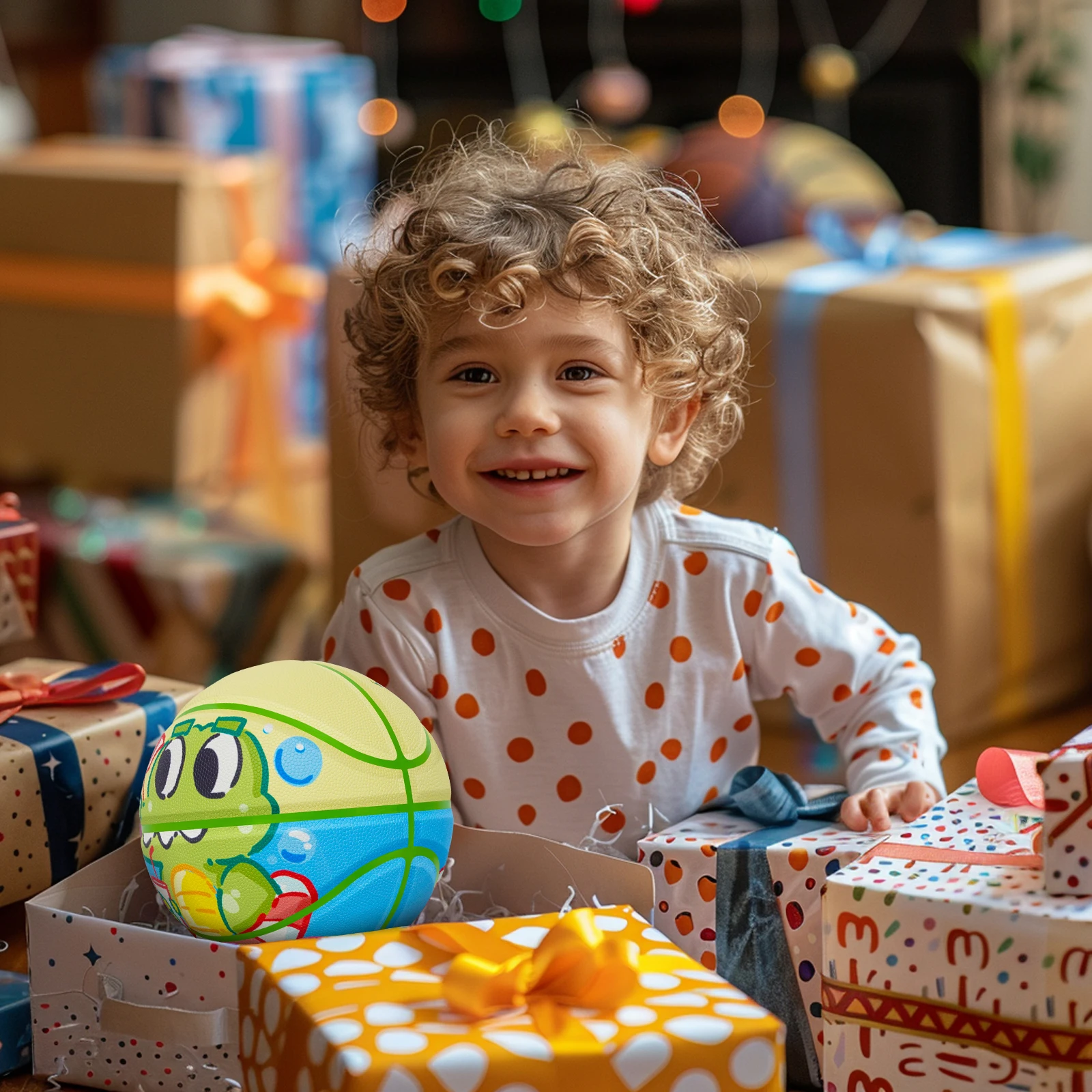 Kuangmi Crocodile Basketball Size 5 (27.5 นิ้ว) สําหรับเด็กชายและเด็กหญิงวัยรุ่น เกมบาสเก็ตบอลในร่ม/กลางแจ้ง KMBB525