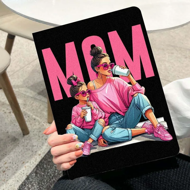 capa-de-tablet-com-estampa-de-mae-de-menina-moderna-para-ipad-pro-air-a16-2ª-3ª-4ª-5ª-6ª-7ª-geracao-102-97-11-105-109-129-13-polegadas