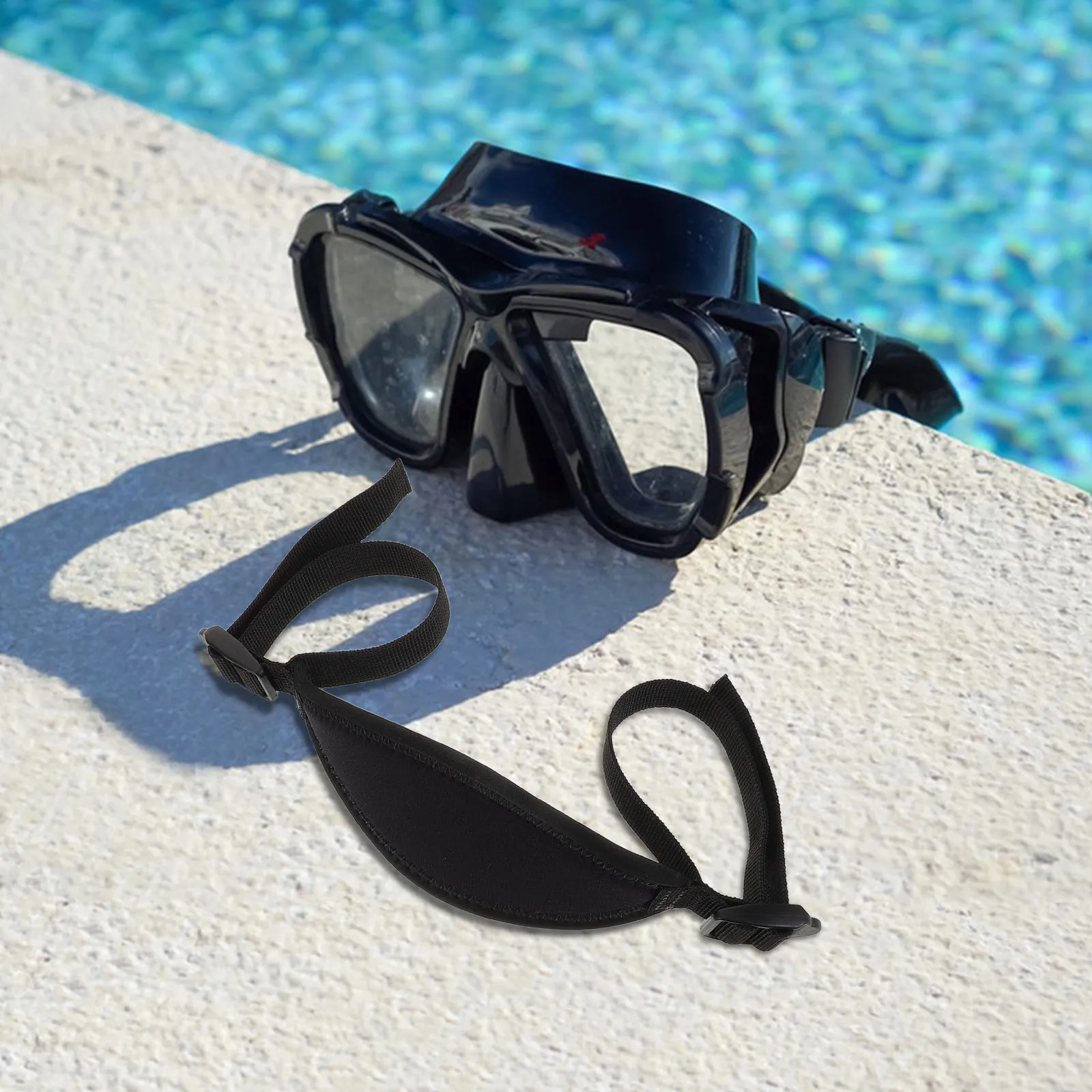 

Diving Mask Strap Black Comfort Fit Thickened Warm Quick Buckle High Elasticity For Men Women Scuba Diving Swimming