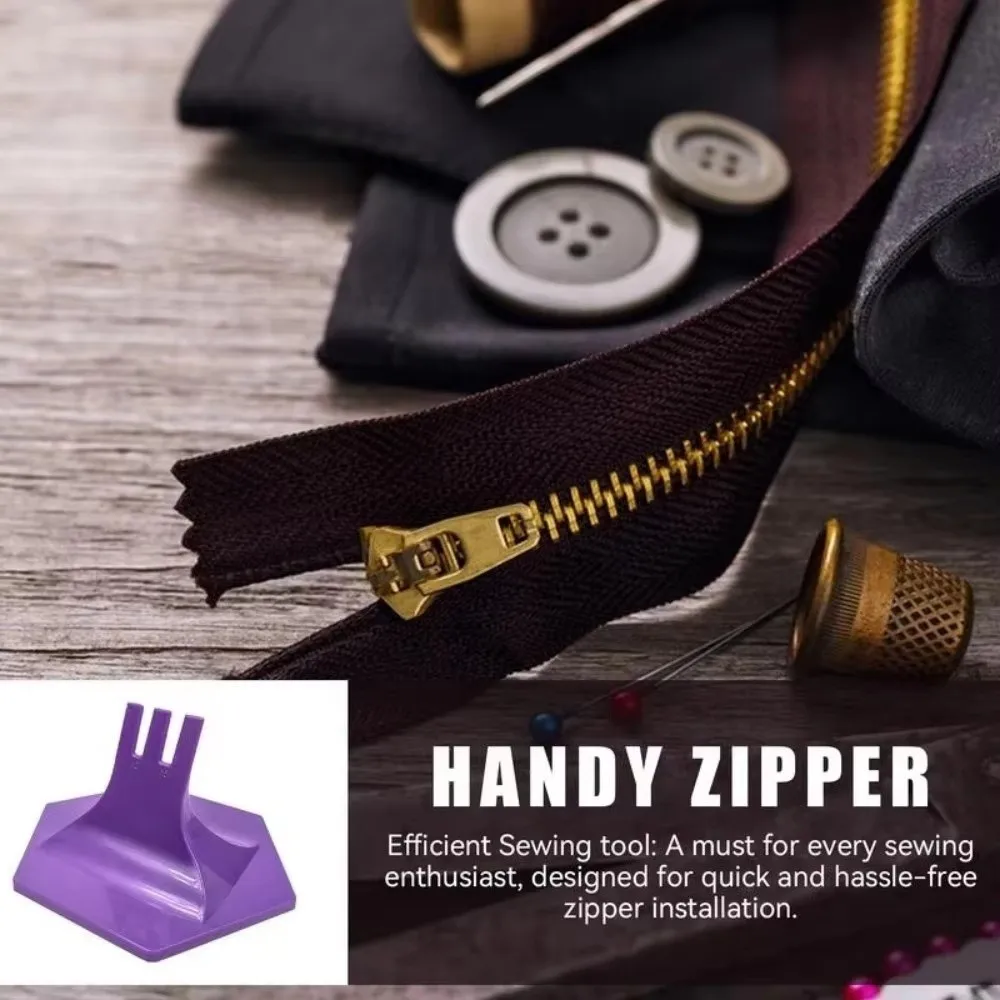 Plastic Quilter Handy Zipper Jig Sewing Fasteners DIY Sliders Zipper Installing Tool Sewing Supplies