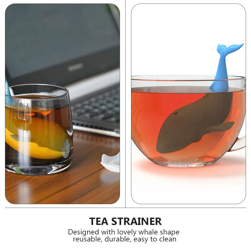 

Whale Tea Filter Strainer Infuser Silicone Reusable Easy Clean Home Office Restaurant Tea Kitchen Bar