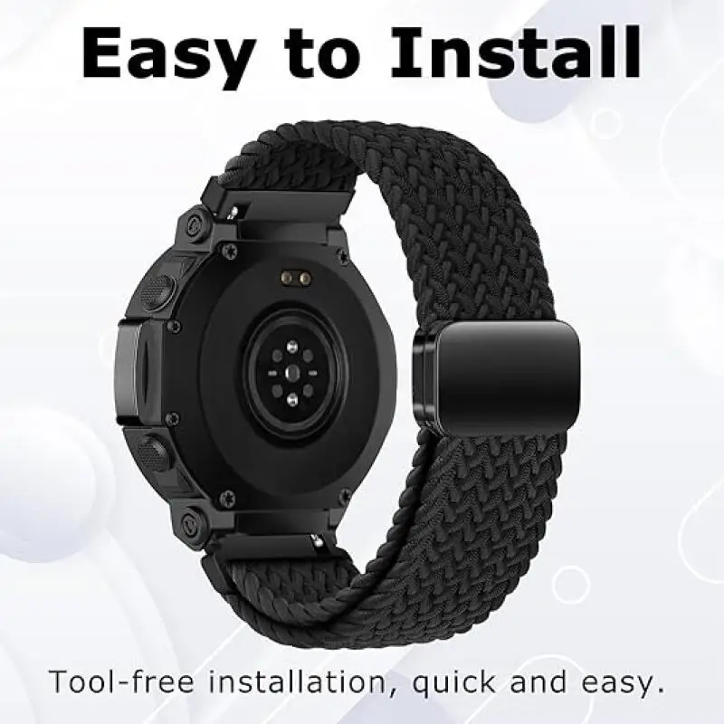 Magnetische geflochtene Solo Loop für Amazfit T-Rex 3 Pro 48 mm Sport Nylon elastisches Armband für Amazfit T-Rex3 Pro 44 mm 48 mm Band – Detail 2