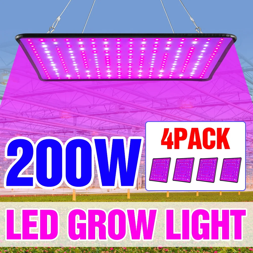 

4 Pack LED Plant Grow Light Full Spectrum Quantum Board Lamp Greenhouse Tent Flowers Tomato Vegetables Cultivation Fill Lighting