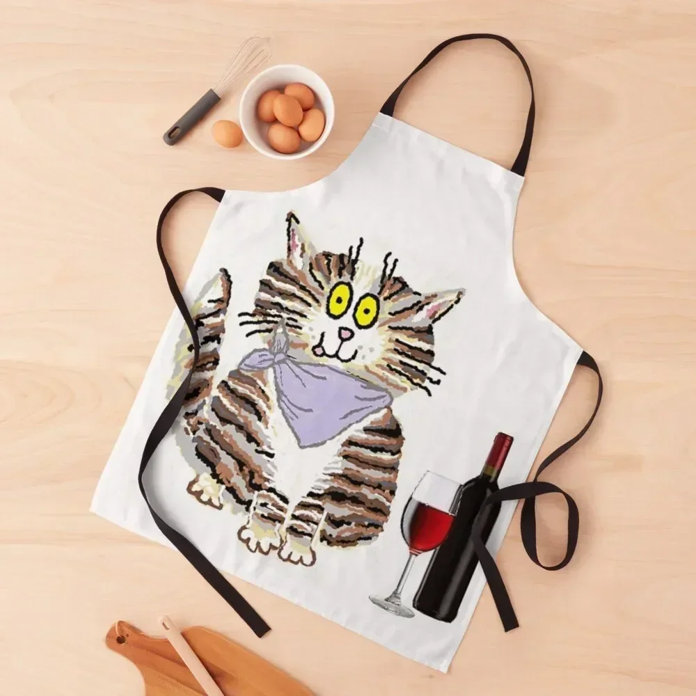 

Tabby Cat Apron Home Supplies Kitchen Items men's barbecue Barista Apron