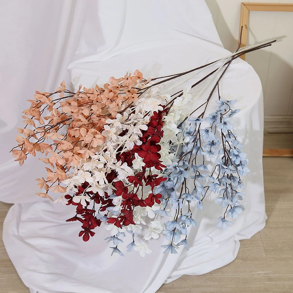

1Pc Artificial Flowers Cherry Blossoms Gypsophila Halloween Christmas Home Rooms Garden Decor DIY Wedding High-quality Bouquets