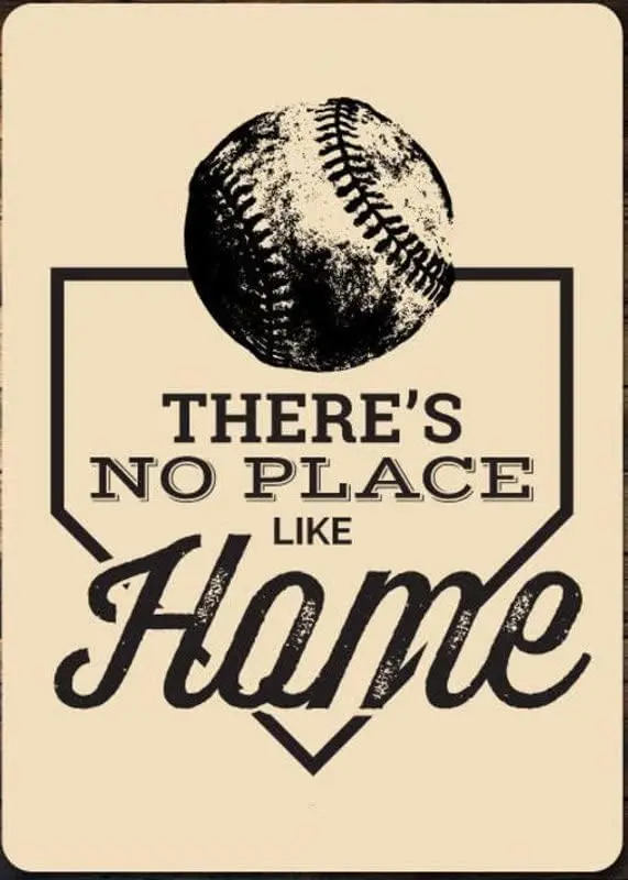 No Place Like Home Sign, Baseball Phrase Lover Gift, Plate Decor, Base Sign Quality Meta