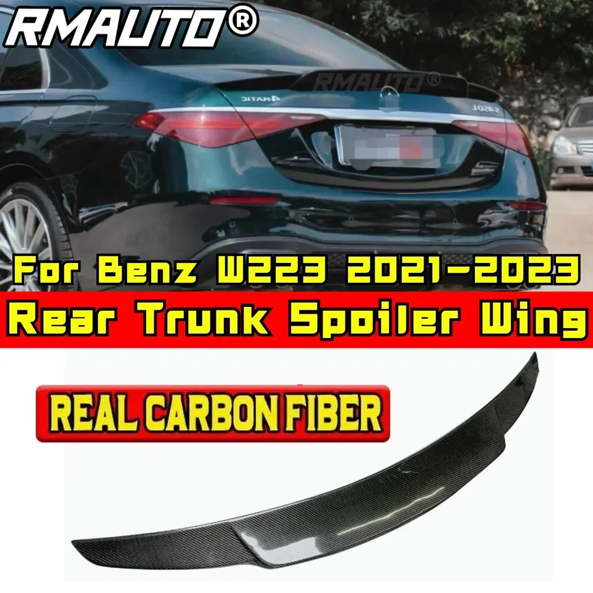 For Mercedes-Benz W223 S Class S350 4 doors S480 S500 S680 2021-2024 Rear Wing Body Kit Car Rear Trunk Spoiler Car Accessories