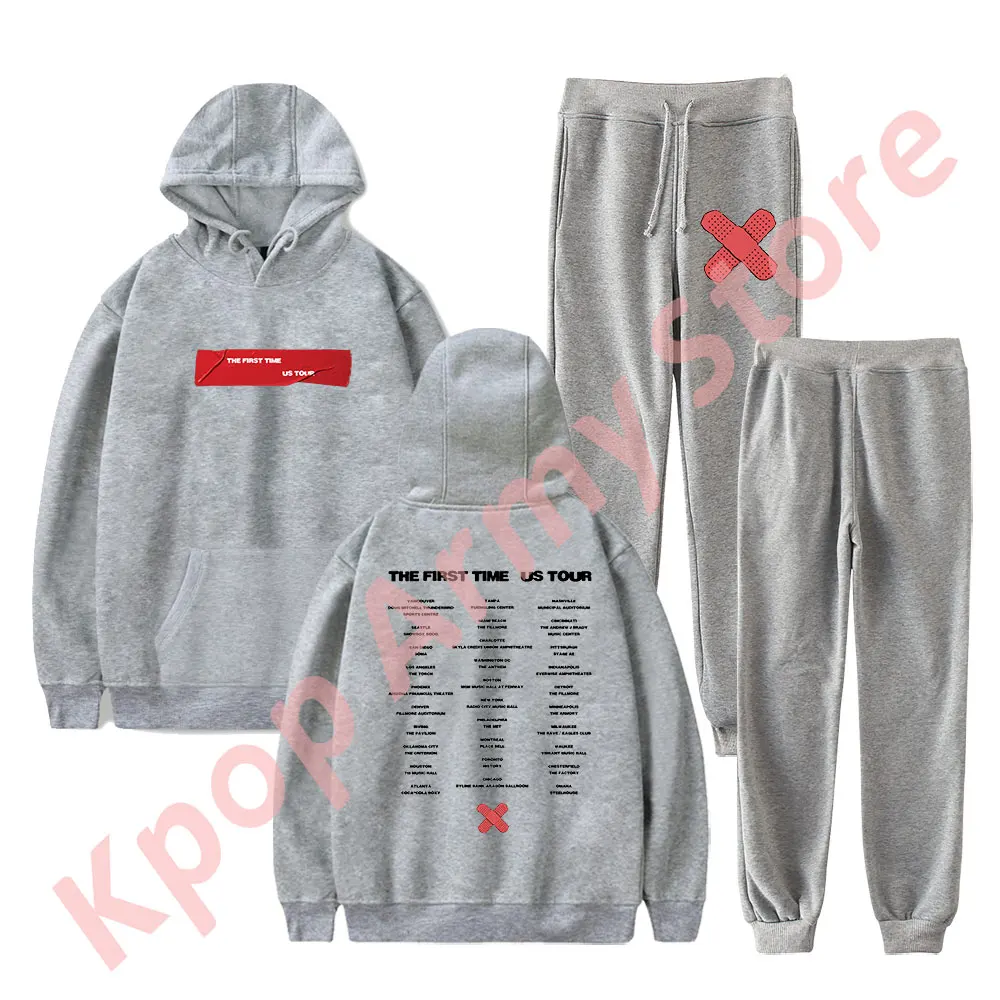 The Kid Laroi Tape Black Tour Hoodies Set The First Time Logo Merch Women Men Fashion Casual Sweatshirts