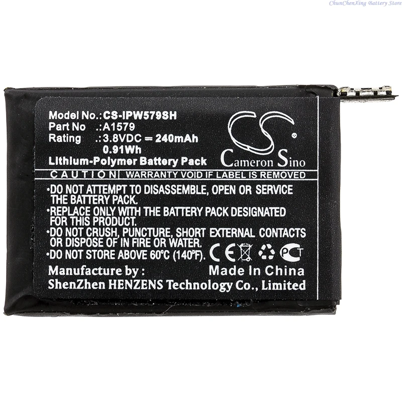 

Cameron Sino 3.8V 240mAh CS-IPW579SH Smartwatch Battery A1579 for Apple iWach 1 42mm, Watch 1st Gen 42mm +TOOLS KIT