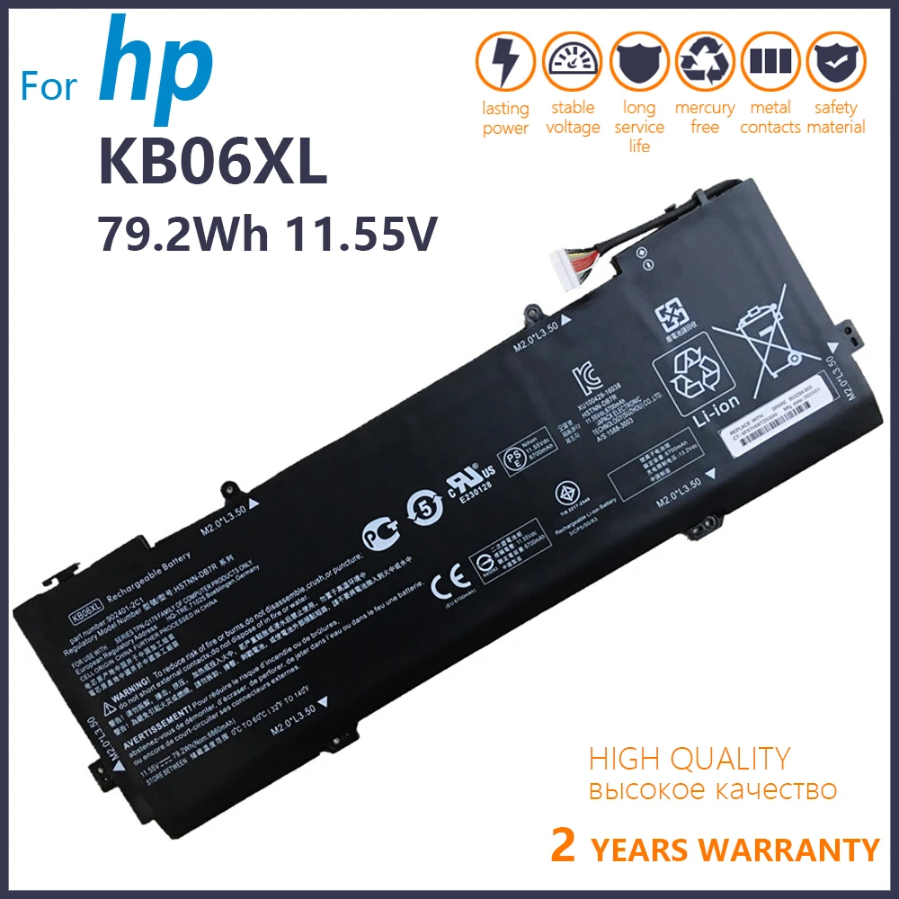 

Подлинный аккумулятор KB06XL для ноутбука HP Spectre x360 15-BL002XX Z6L01EA Z6K97EA Z6K99EA Z6K96EA Z6L00EA Z6L02EA Φ 79,2 Втч