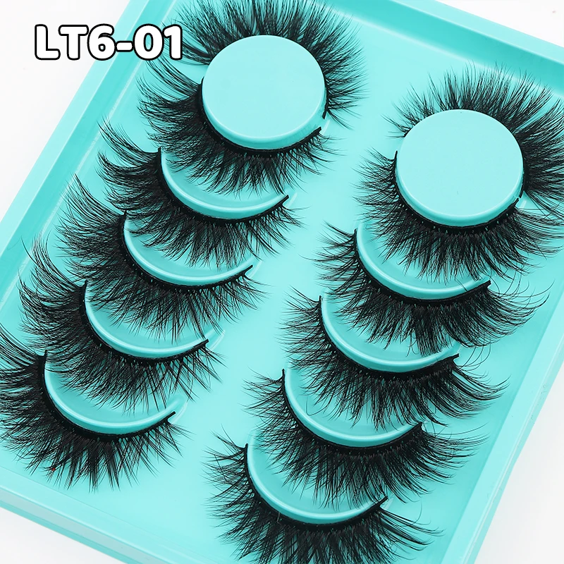 DINGSEN 6 Paar 3D 5D natürliche Wimpern farbige braune Wimpern Volumenwimpern Frau Make-up falsche Wimpernverlängerung – Detail 18