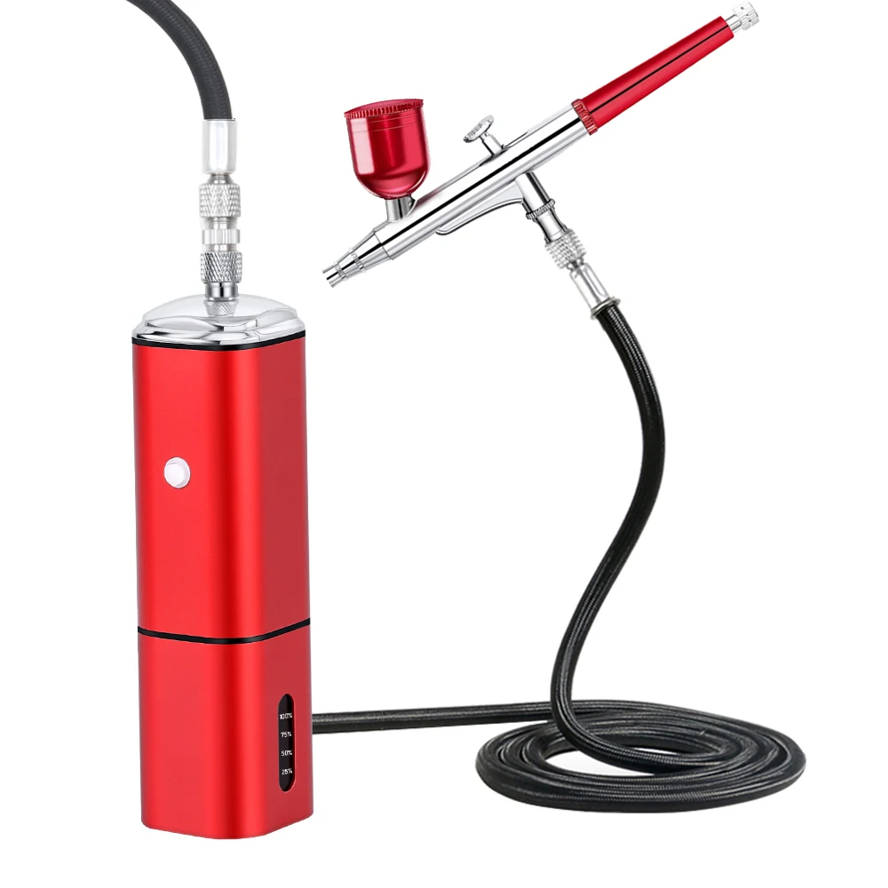 

Portable Cordless Airbrush With Compressor Kit Replace Battery High Pressure Cup Makeup Nail Art Design Tattoo Spary Pen