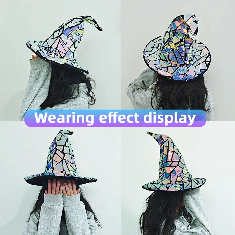 Witch hat party festival cyber diary cyberpunk cyberpunk laser elements witch hat suitable for halloween, party, masquerade