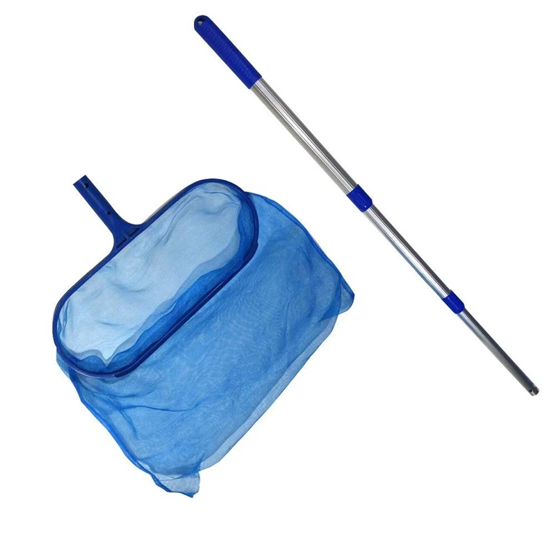 Swimming Pool Accessories Skimmer Net With Adjustable Telescopic Pole Deep Bag Net Water Surface Debris Cleaning Net