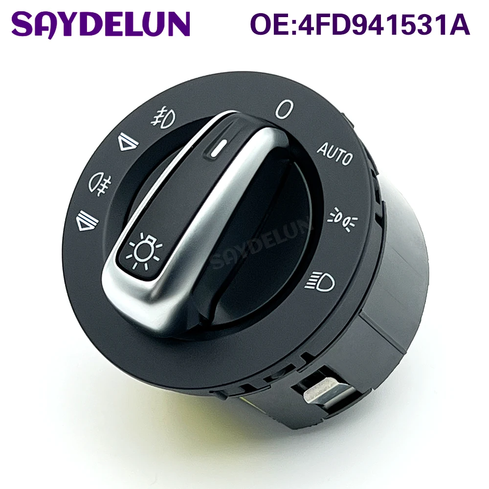 

4FD941531A 4F1941531E Headlight Fog Light Control Switch AUTO For AUDI Q7 A6 S6 RS6 RS6 Plus Chrome plating High Quality Knob