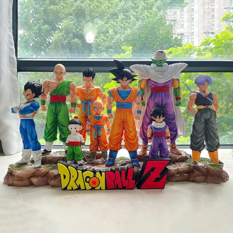 9pcs Dragon Ball Z Infinite Z Warrior Set GK Figures Goku Gohan Vegeta Piccolo Torankusu Trendy Toy Model Statue Decoration Gift