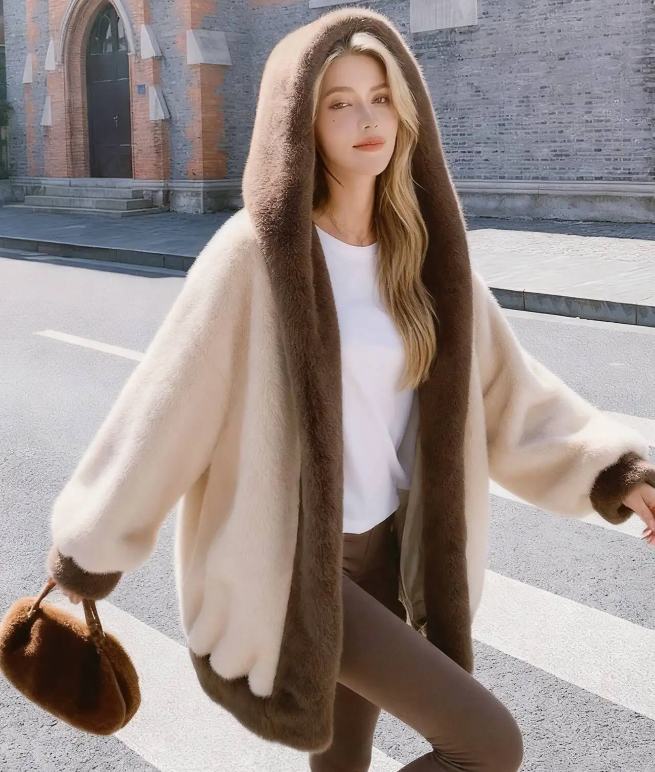 

Parkas Womens Hooded Autumn Polyester Patchwork Cropped Ribbed Cuffs Buttoned Waistband Stand-Collar College Youthwear Stylish